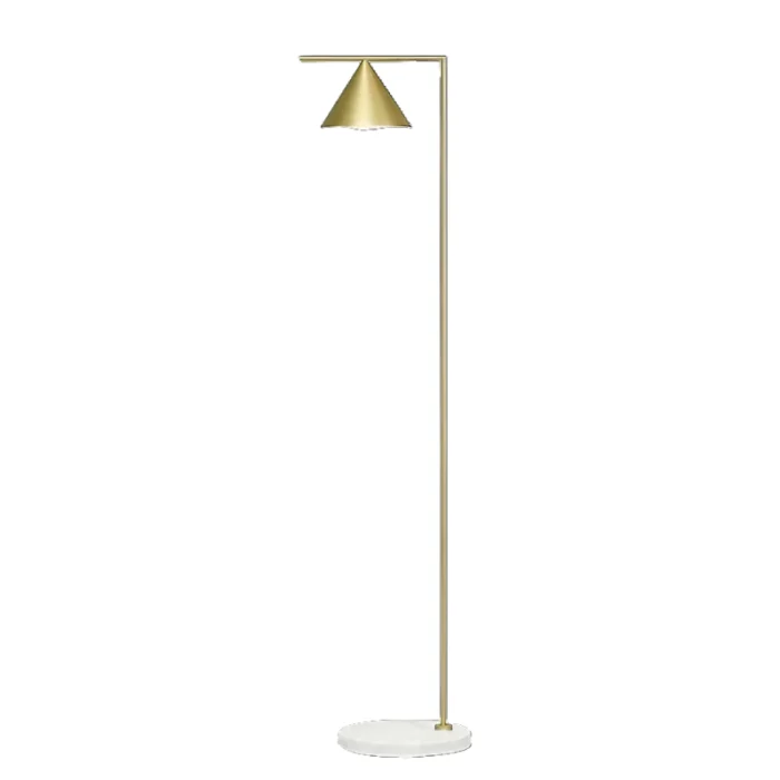 Lampadaire design or suspendu abat jour conique