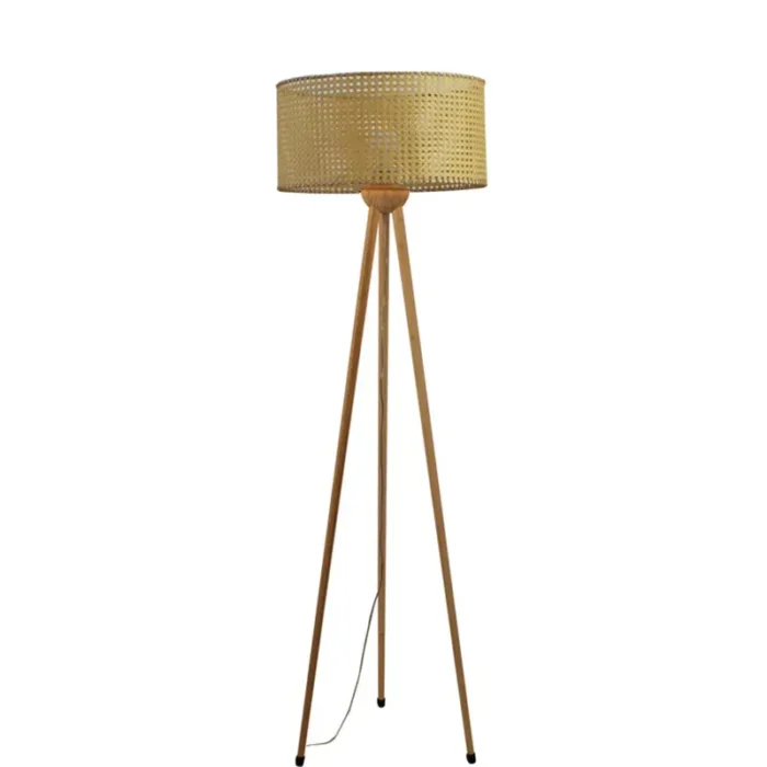 Lampadaire bambou, autoporté sur pied, design moderne