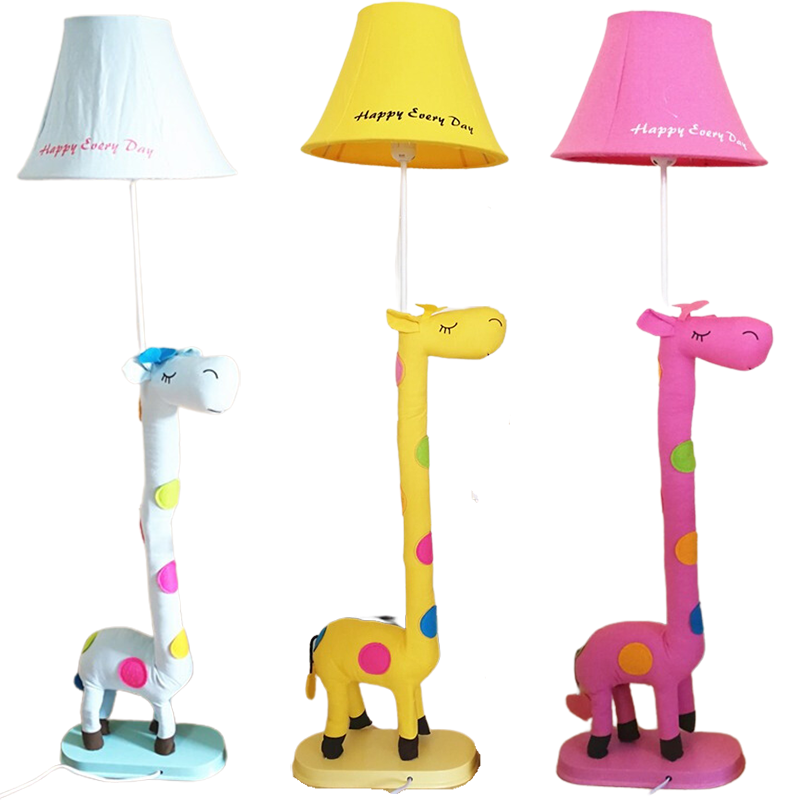 Lampadaire chambre bébé, girafe, rose, jaune ou bleu