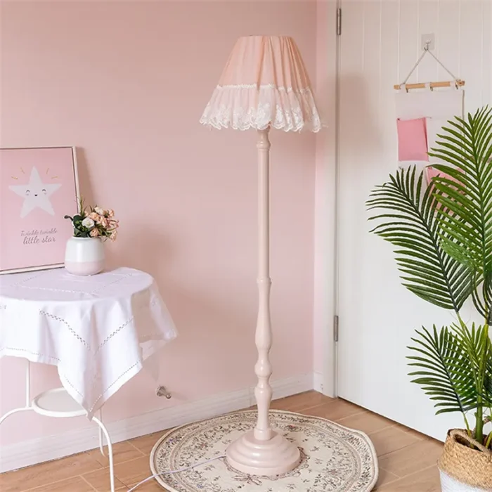 Lampadaire chambre bébé rose style princesse haute qualité