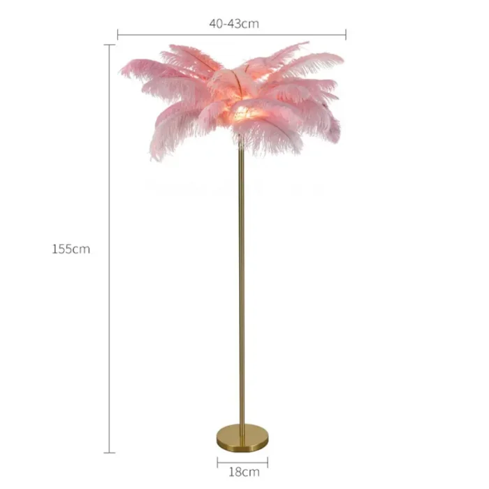 Lampadaire palmier rose dimensions