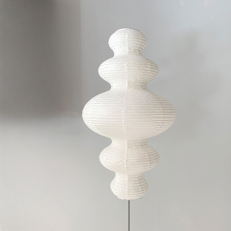 Lampadaire papier style lanterne japonaise courbe déformé