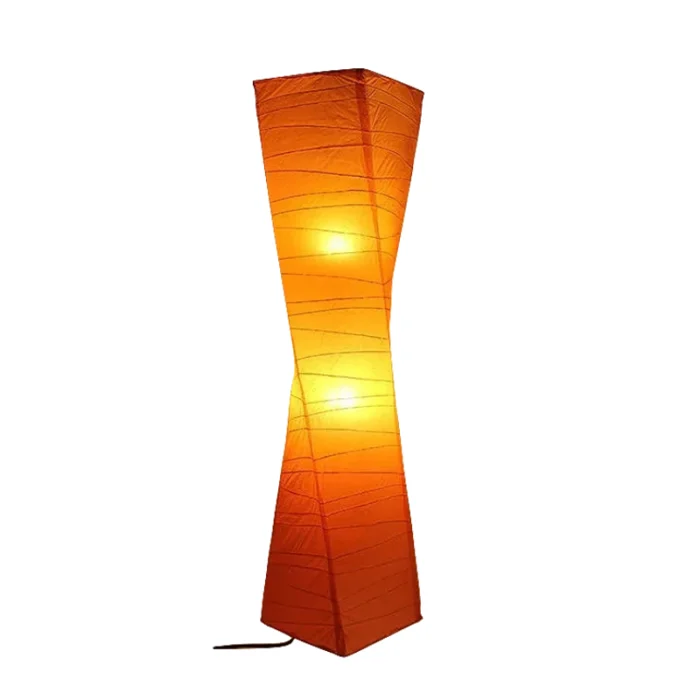 Lampadaire papier style lanterne japonaise orange